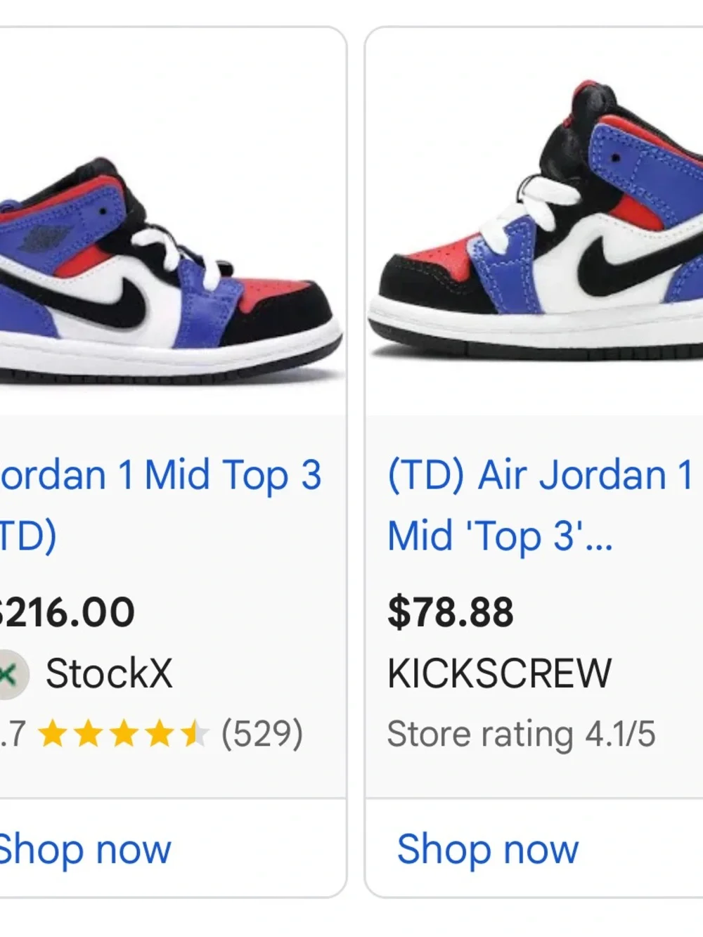 Jordan 1- mid top 3’s TD